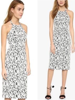 Shoshanna Uma Halter Lace Midi Dress